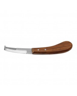 Нож копытный двусторонний с деревянной ручкой для копыт